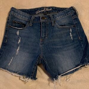 Universal Thread Medium Blue Distressed Denim Cutoff Shorts